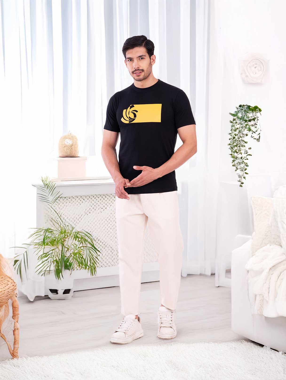 Zyenaa-Black-Mens-Round-Neck-TShirt-ZNA0205BK-1