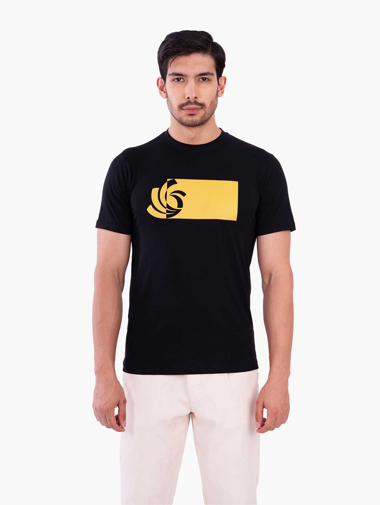 Zyenaa-Black-Mens-Round-Neck-TShirt-ZNA0205BK