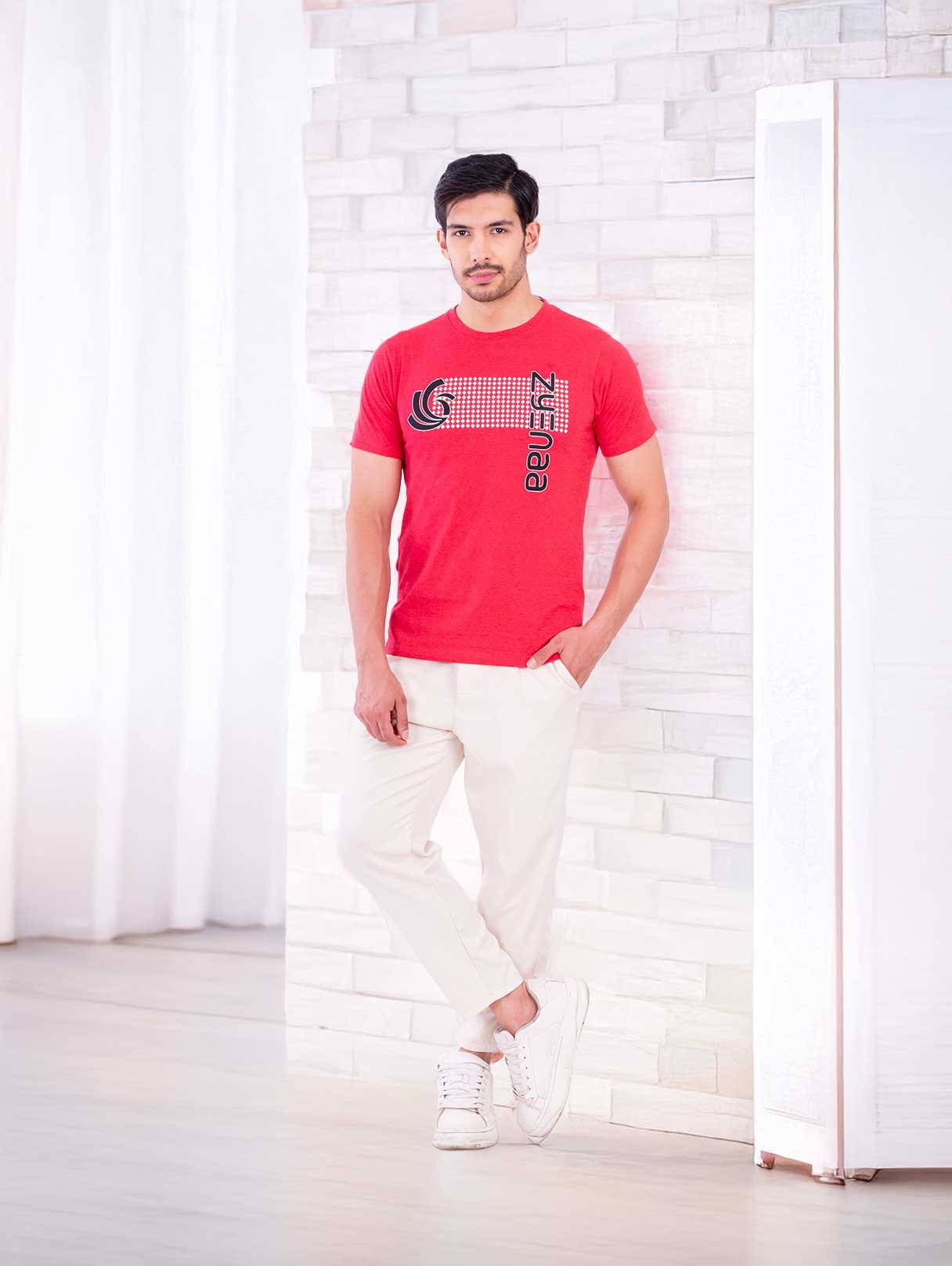 Zyenaa-Red-Mens-Round-Neck-TShirt-ZNA0201RD-3