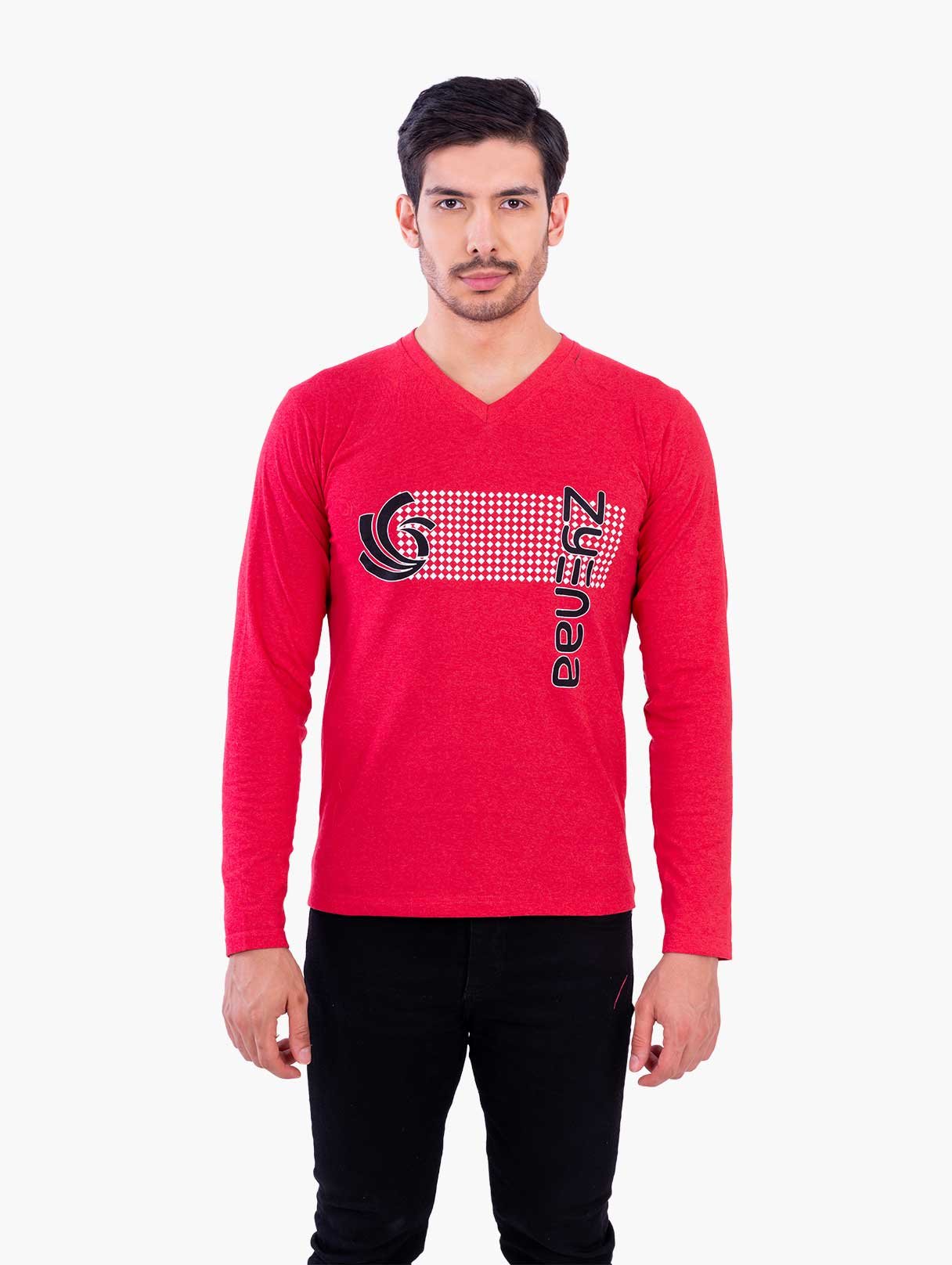 Zyenaa-Red-Vneck-Tshirt-4